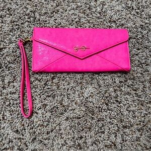Jessica Simpson Vibrant Pink Wristlet Clutch